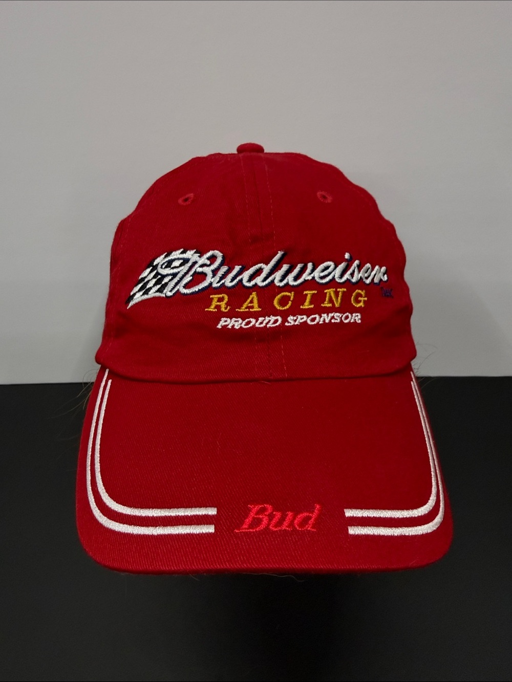 Budweiser Red Racing Cap with Embroidered Logos - Picture 2 of 6